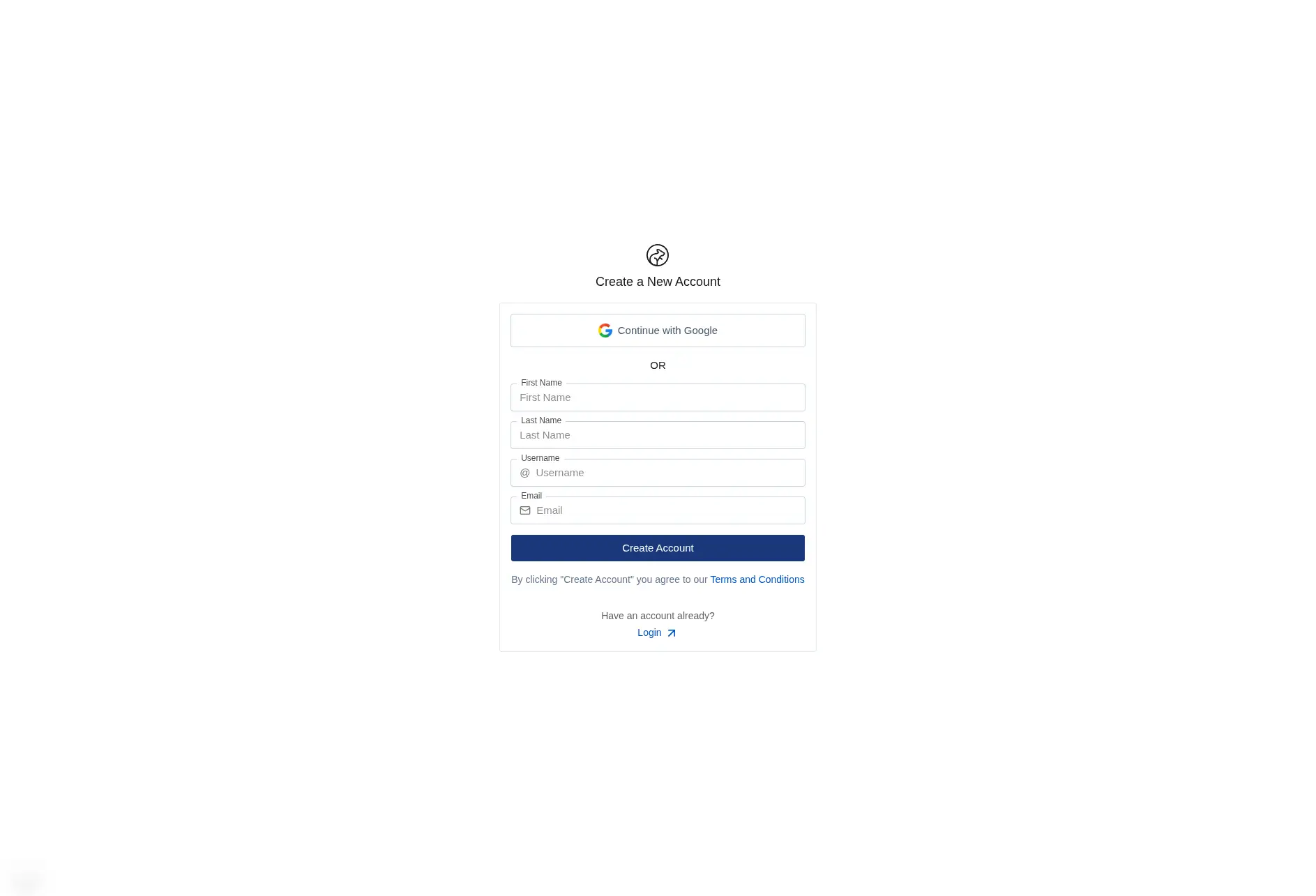 Create New Account